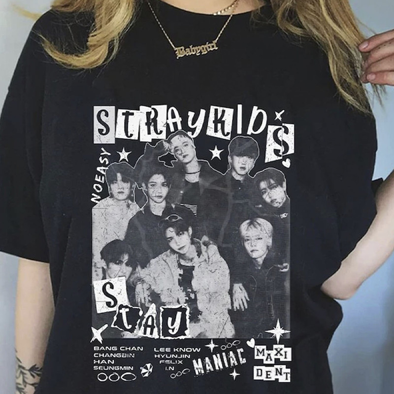 Tshirt Feminina Kpop Maniac Stars Estampada Lançamento Camiseta 100% Algodão Camisetão  Oversized - Galaxy
