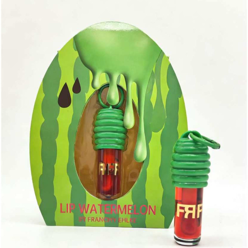 Gloss labial com sabor de melancia (5g), hidrata e protege os lábios.