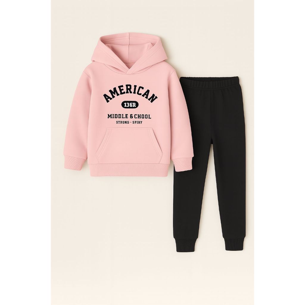 Conjunto moletom Canguru Infantil Unissex Com Capuz E Flanelado Por Dentro Super Quentinho