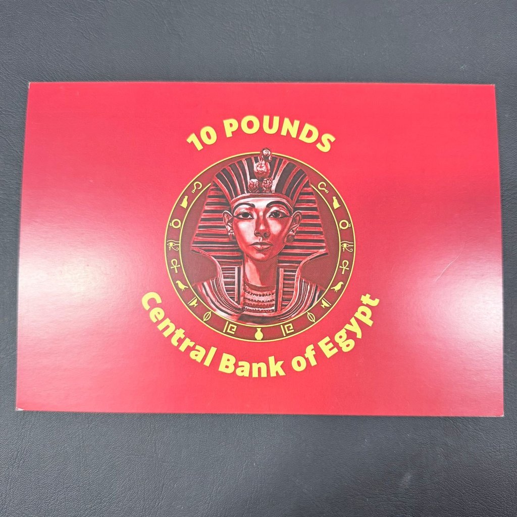 Folder 10 Pounds Cédula do Egito com Cédula FE Estrangeira