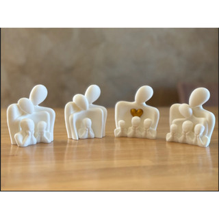Escultura Família – Laços Eternos em Linhas Minimalistas - Decoração Sala