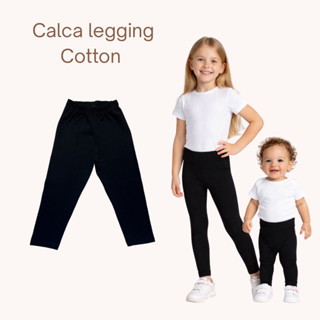 Calça Legging Infantil Escolar Menina Cotton Confortável em Oferta na Shopee