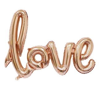 Balao Metalizado Love Faixa Esaio Fotografico Festa Decoração Casamento Declaração Amor Noivado Inflavel Rose Gold