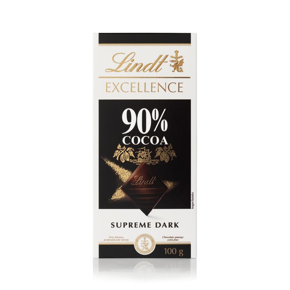 Chocolate Lindt Excellence 90% Cocoa Supreme Dark 100g em Oferta na Shopee