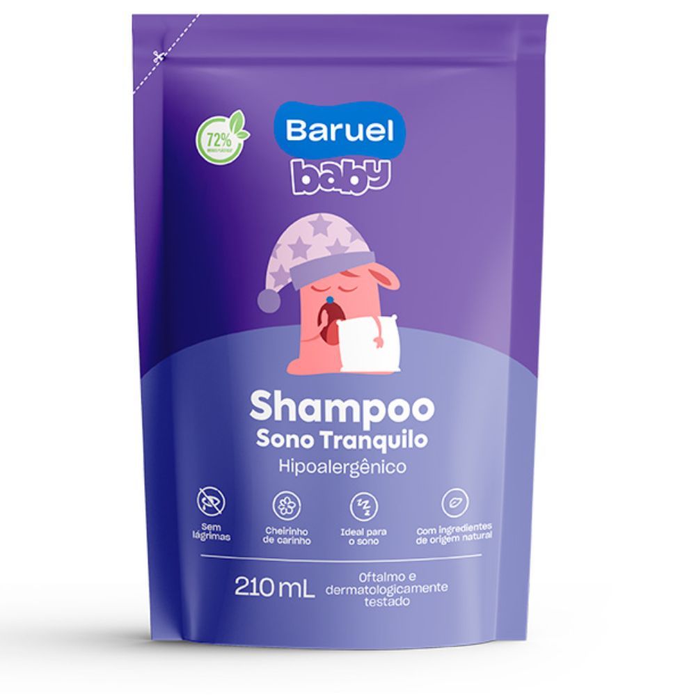 Shampoo Infantil Baruel Baby Sono Tranquilo Refil 210ml em Oferta na Shopee