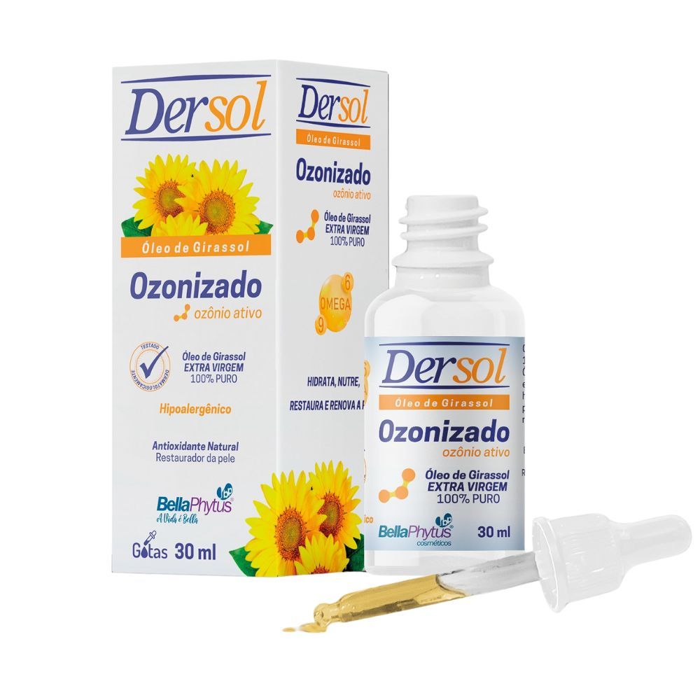 Óleo de Girassol Dersol Ozonizado 30ml em Oferta na Shopee
