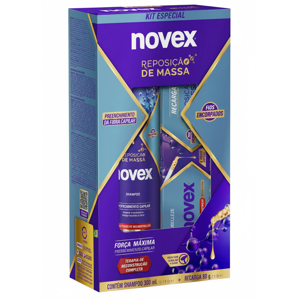 Kit Novex Reposição de Massa Shampoo 300ml e Recarga Novex 80g em Oferta na Shopee