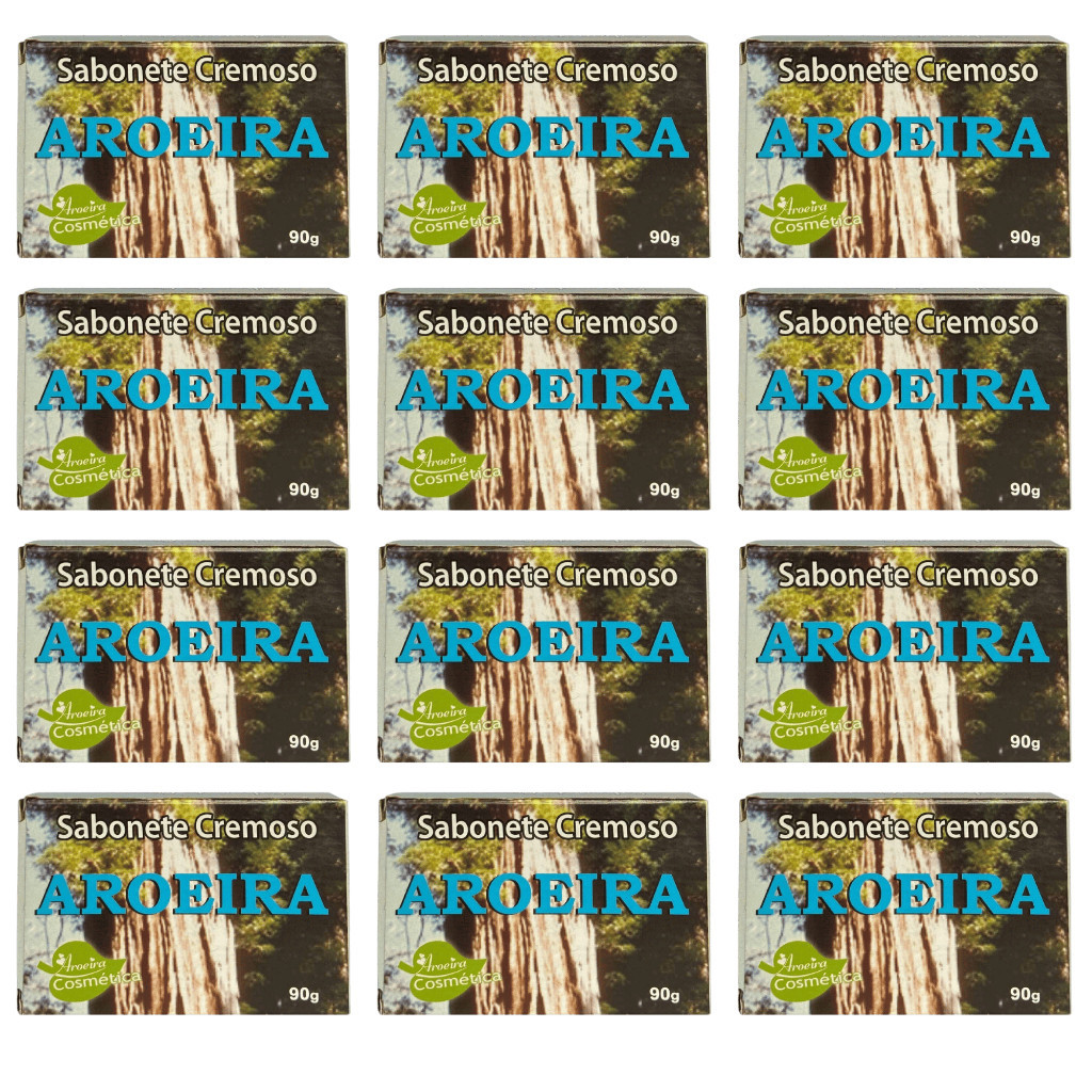 Kit 12 Sabonete Natural Aroeira 90g Aroeira Cosmética Antialérgico Clareador Espuma Cremosa