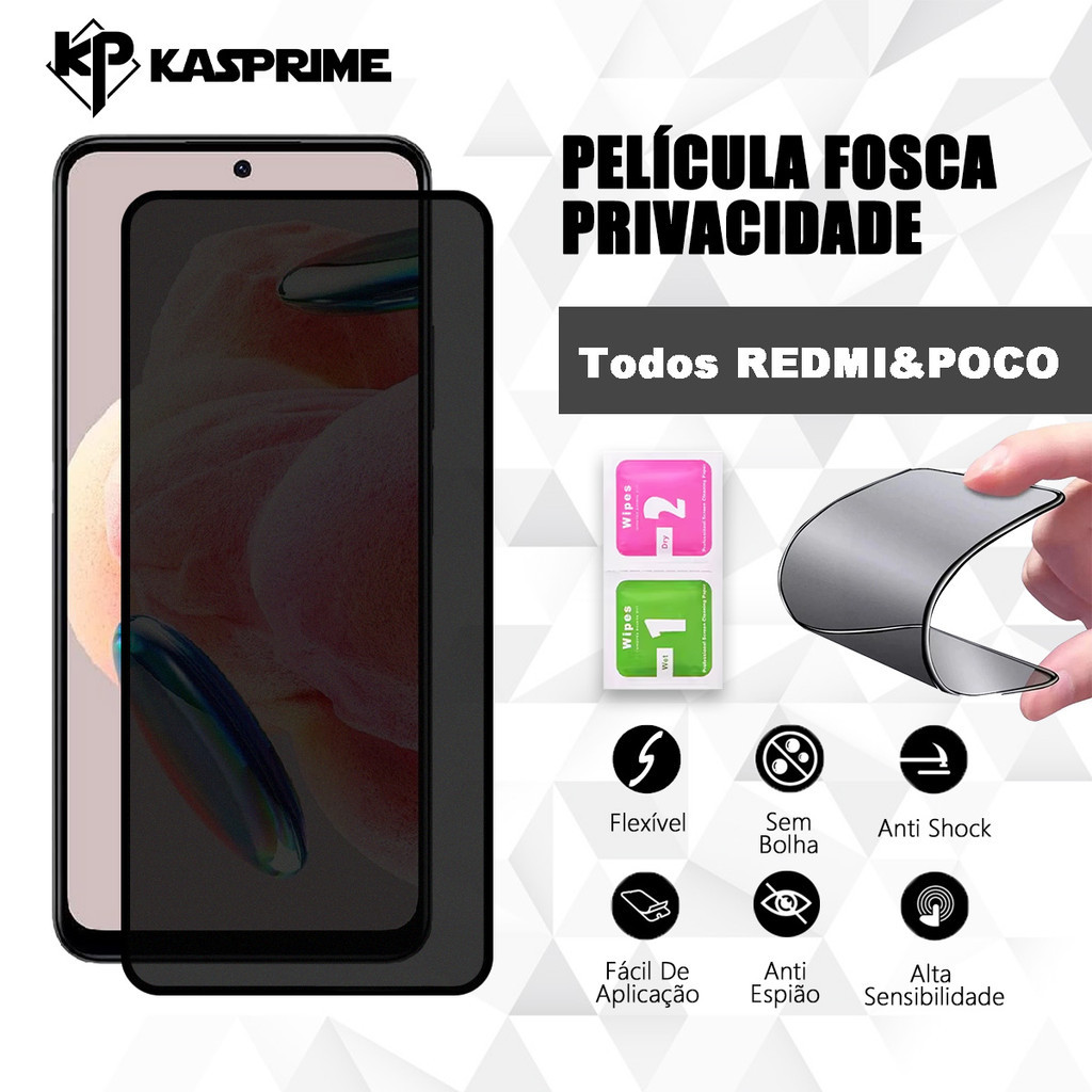 Película Fosca Privacidade para Xiaomi Redmi 15C 14C 13C 12C 10C 10A 9C 9A Note 14 13 12 11 POCO X7 X6 X5. em Oferta na Shopee