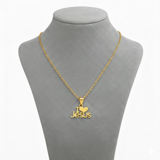 Colar Dourado Pingente I Love Jesus Proteção e Estilo 60cm em Aço inoxidável Unissex Com Extensor em Oferta na Shopee