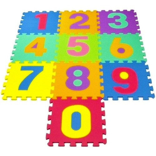 Kit 10 Tapetes Eva Educativos Einstok 29x29cm 7mm Infantil Numérico