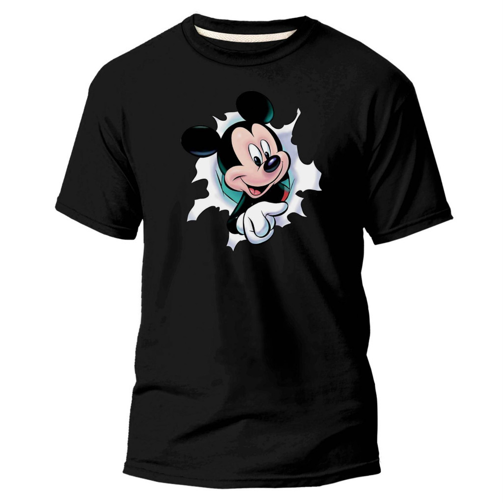 Camiseta Masculina Camisa Unisex Mickey Mouse Varias Cores Algodão Promoção