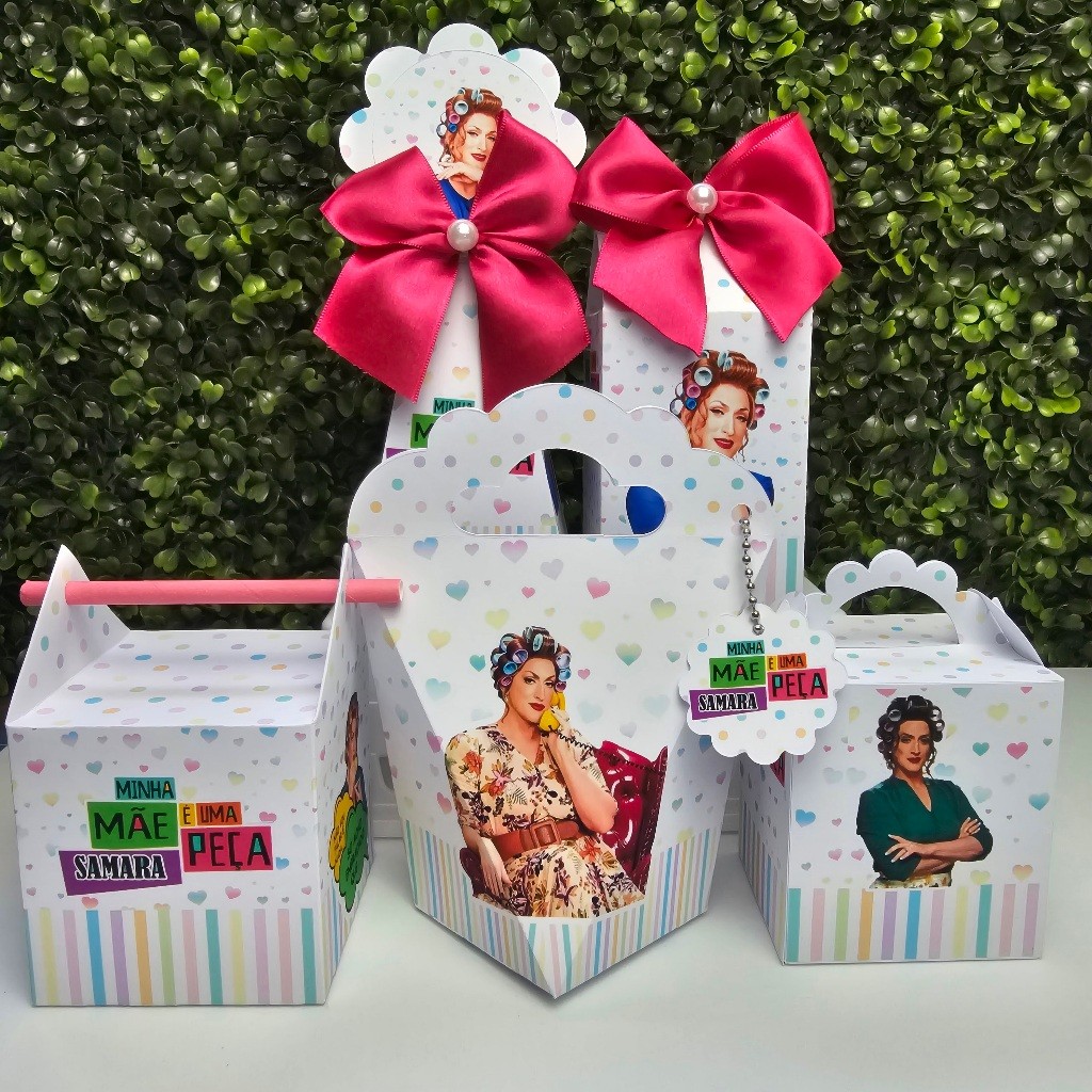 Kit Caixa Montada MINHA MÃE É UMA PEÇA - Personalizados - Festa infantil - Aniversário - Lembrancinha