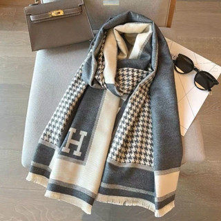 cachecol houndstooth high-end feminino inverno all-match grande xale versão coreana do cachecol carta sensação de em Oferta na Shopee