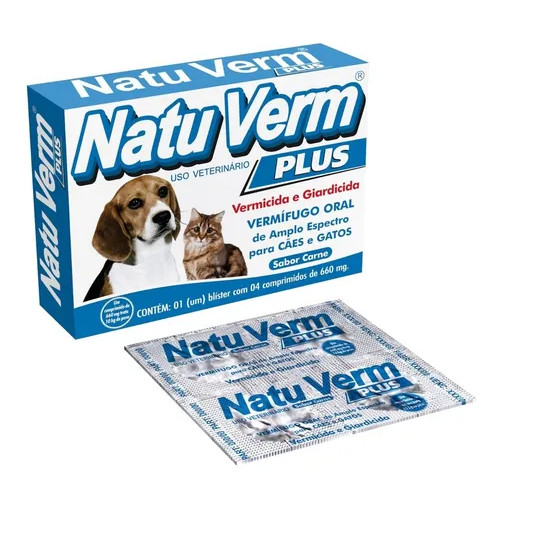 Natu Verm Plus Vermífugo Sabor Carne 660mg - VetBras
