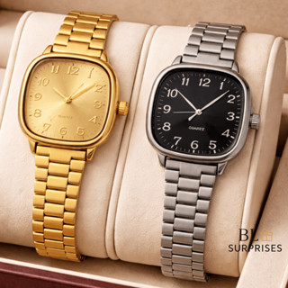 2 Relógio Feminino Quartz Dourado/Rose/Preto/Prata – Pulseira em Aço Inoxidável Elegante em Oferta na Shopee