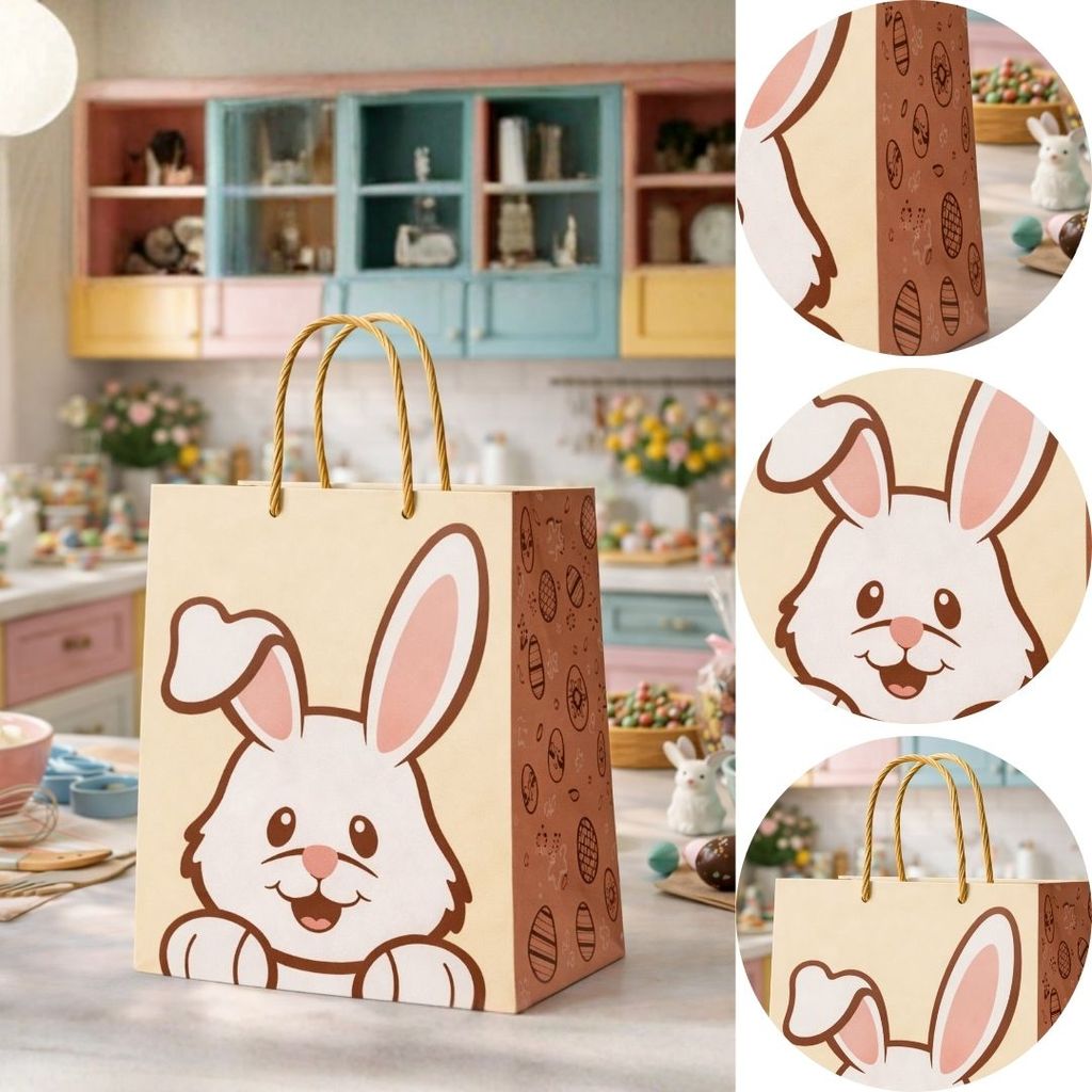 50 SACOLA COELHO CORAÇÃO M 20X15X25CM 3286 (LC) PASCOA 2026 em Oferta na Shopee