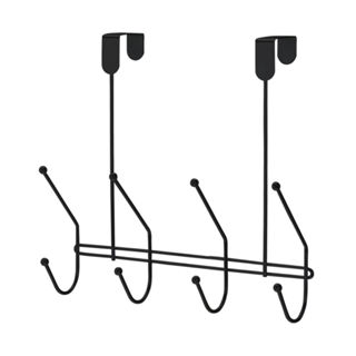 Suporte Arthi para Porta Black com 4 Ganchos Duplos em Oferta na Shopee
