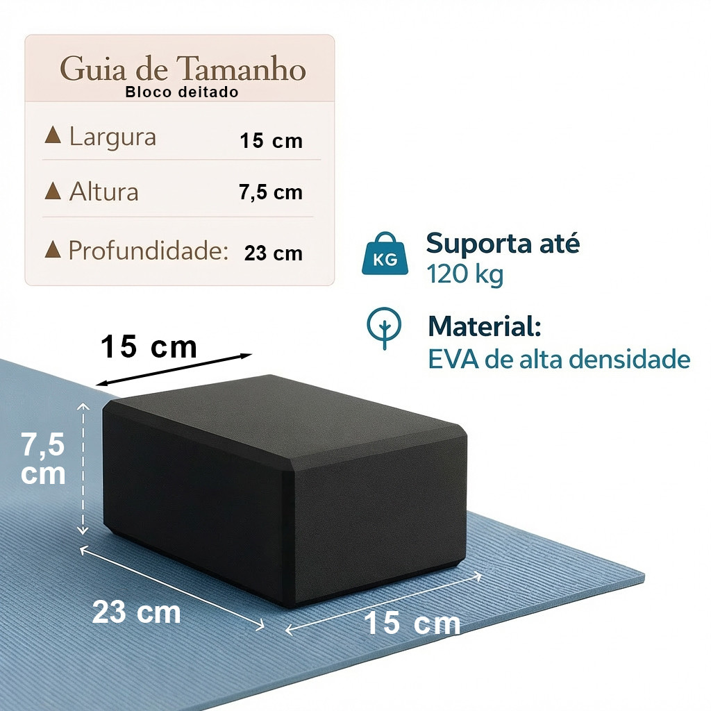Kit 2 Blocos Yoga Exercícios Alongamento Pilates Meditação — imagem 2 de 2