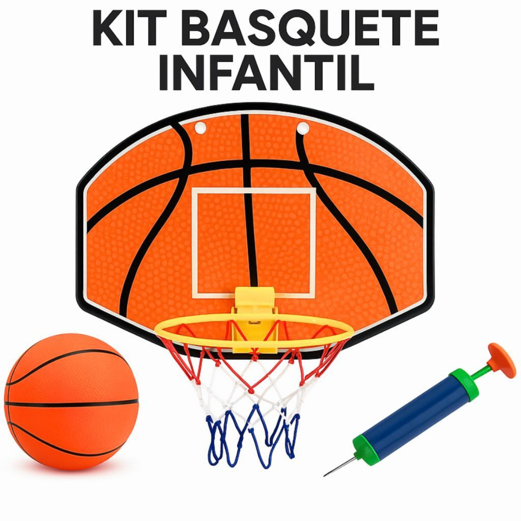 Kit Infantil Tabela de Basquete Para Parede Com Mini Bola