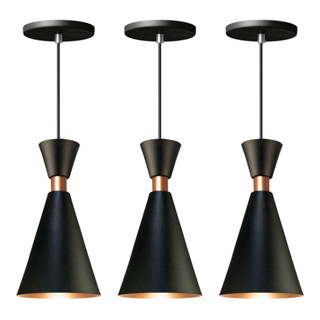 Kit 3 Pendente Lustre Luminária Mini Pequim Preto 24cm em Oferta na Shopee