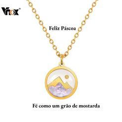 Colar Com Pingente De Semente De Mostarda Vnox Gold Faith of a , Catholicismo & Hope Jewelry Páscoa 2026 Presente Para E