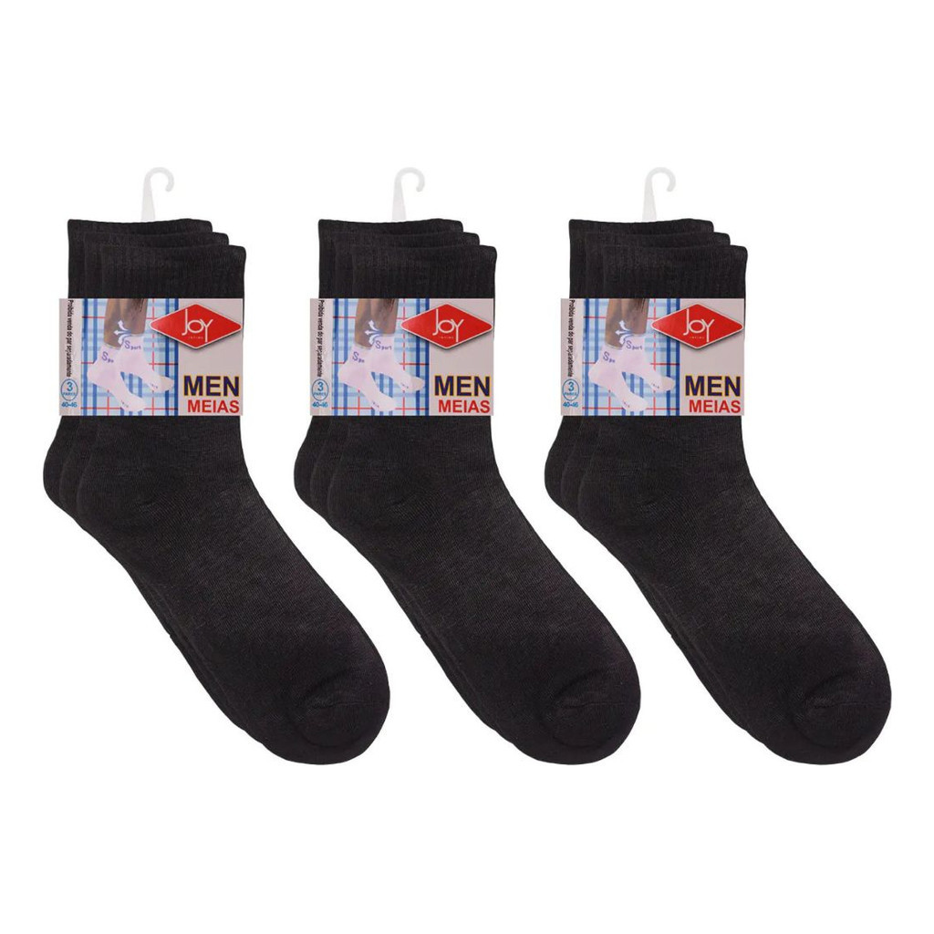 Kit 12 Pares Meia Algodão Cano Grossa Algodão Alto Unissex em Oferta na Shopee