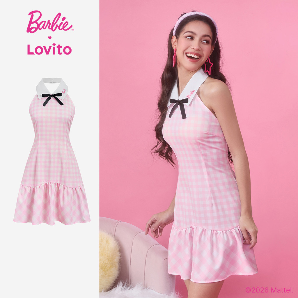 Barbie™ X Lovito Vestido Casual Colorblock com Laço Na Frente Primavera/verão para Mulheres LB1AD041 em Oferta na Shopee