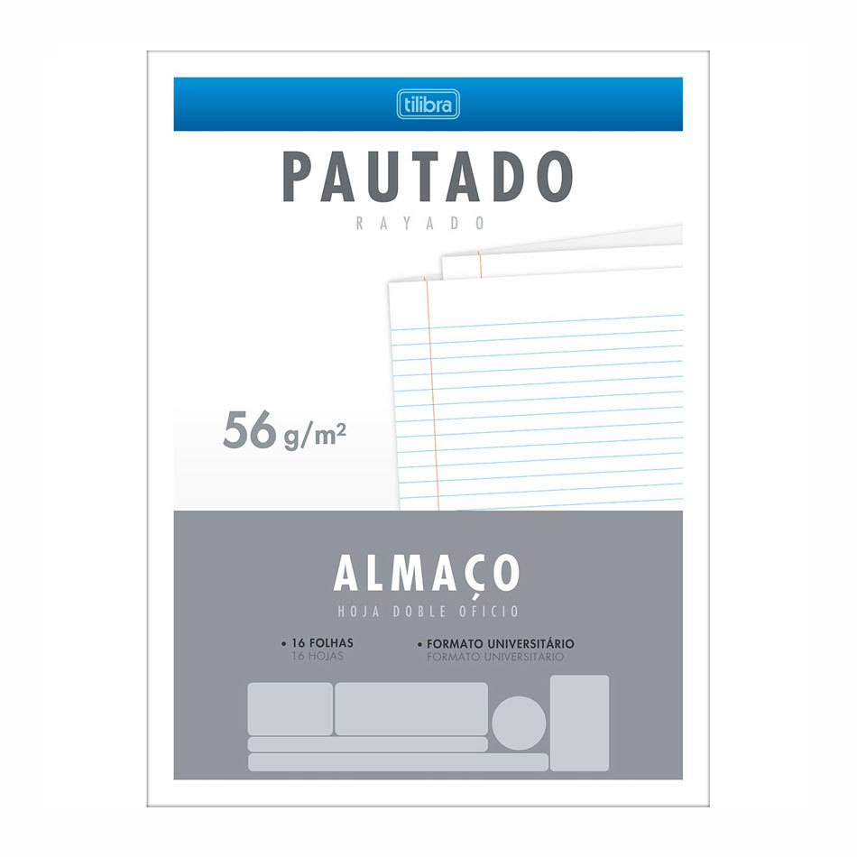 Papel almaço com pauta e margem com 16 folhas Tilibra em Oferta na Shopee