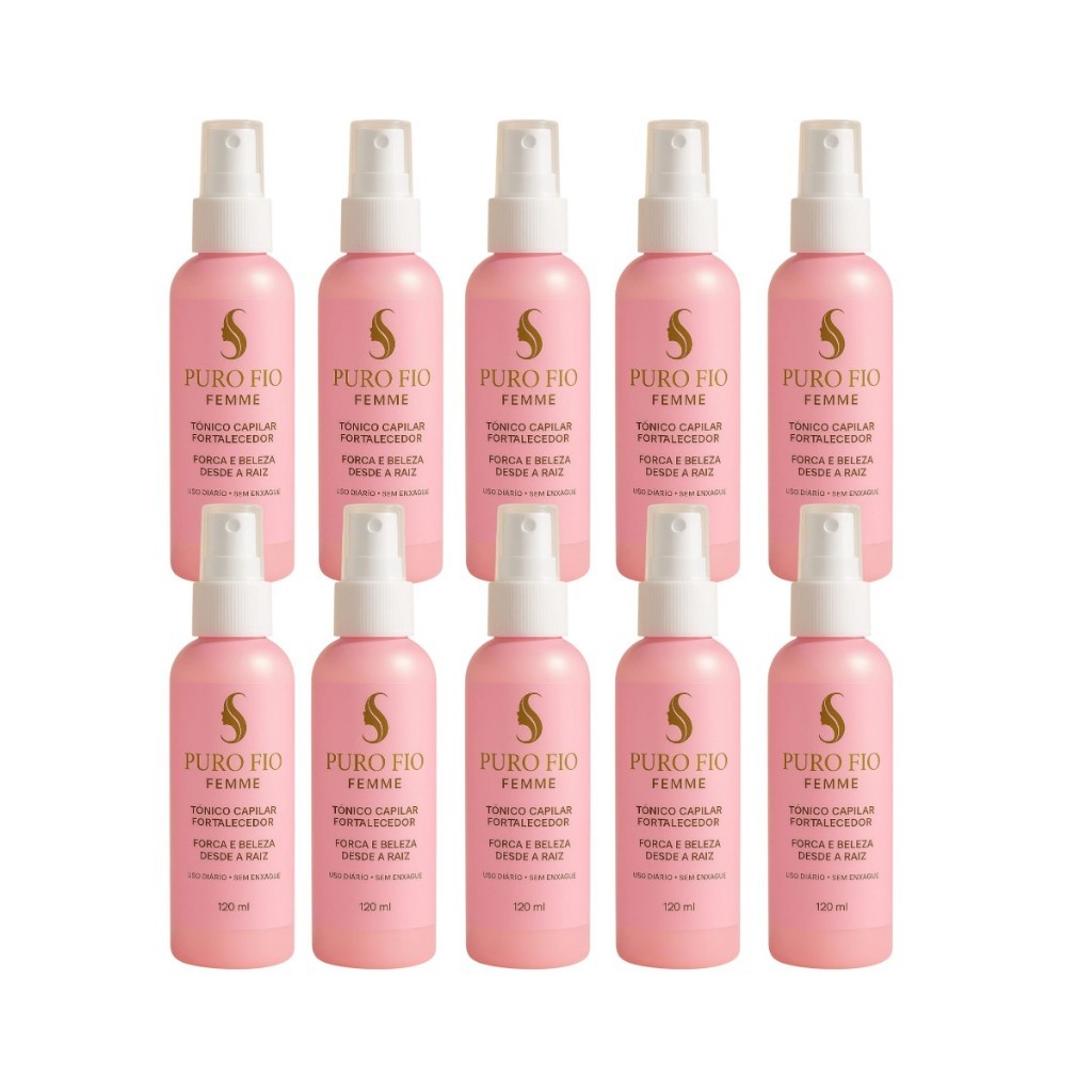 Kits 1 a 10 unidades Tonico Capilar Serum Femme de Crescimento antiqueda 120ml Cabelo Sobrancelha Envio Imediato