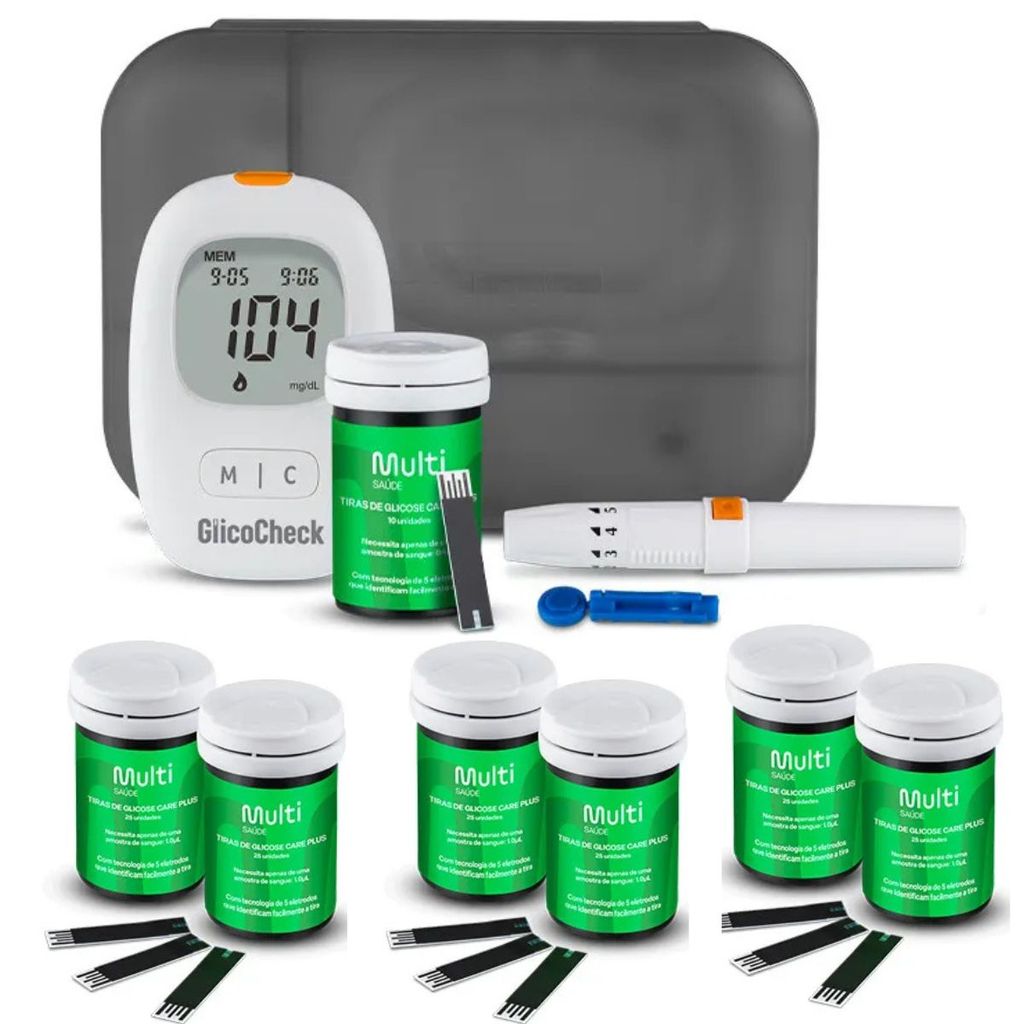 KIT GLICOCHECK CARE PLUS COM 160 TIRAS HC487K - MULTI SAÚDE
