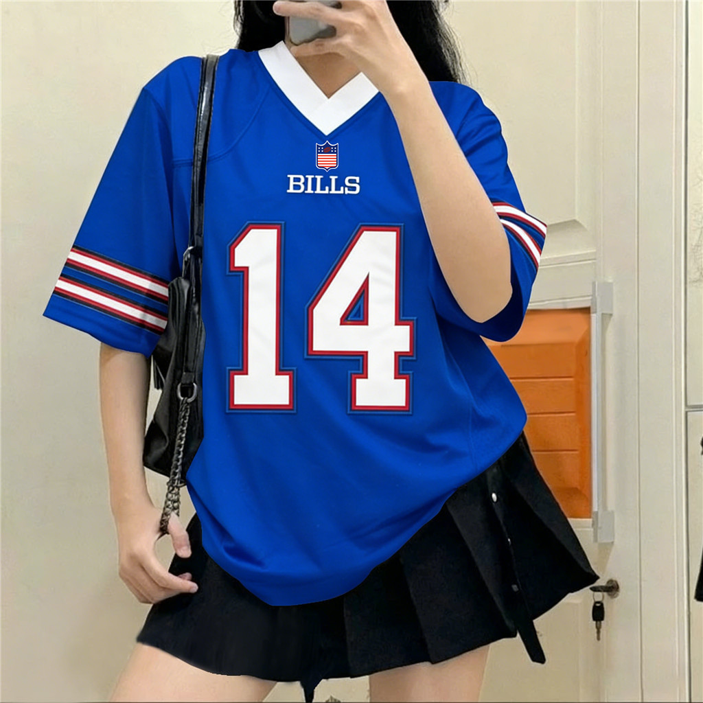 Nfl Rugby Camisa De Futebol E Rua Hip Hop Harajuku Carta Solta Estilo BF Retro Tempo Esportiva Moda Masculina Feminina
