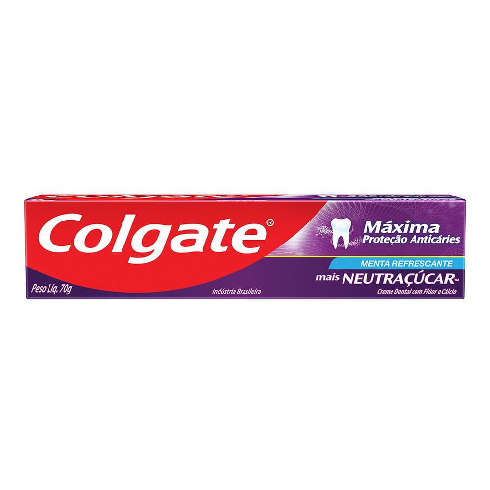 Creme Dental Colgate Máxima Proteção Anticáries Mais Neutraçúcar 70g em Oferta na Shopee