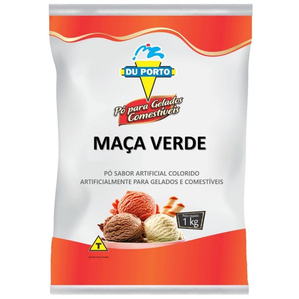 Base para Sorvete sabor Maçã Verde 1kg Du Porto