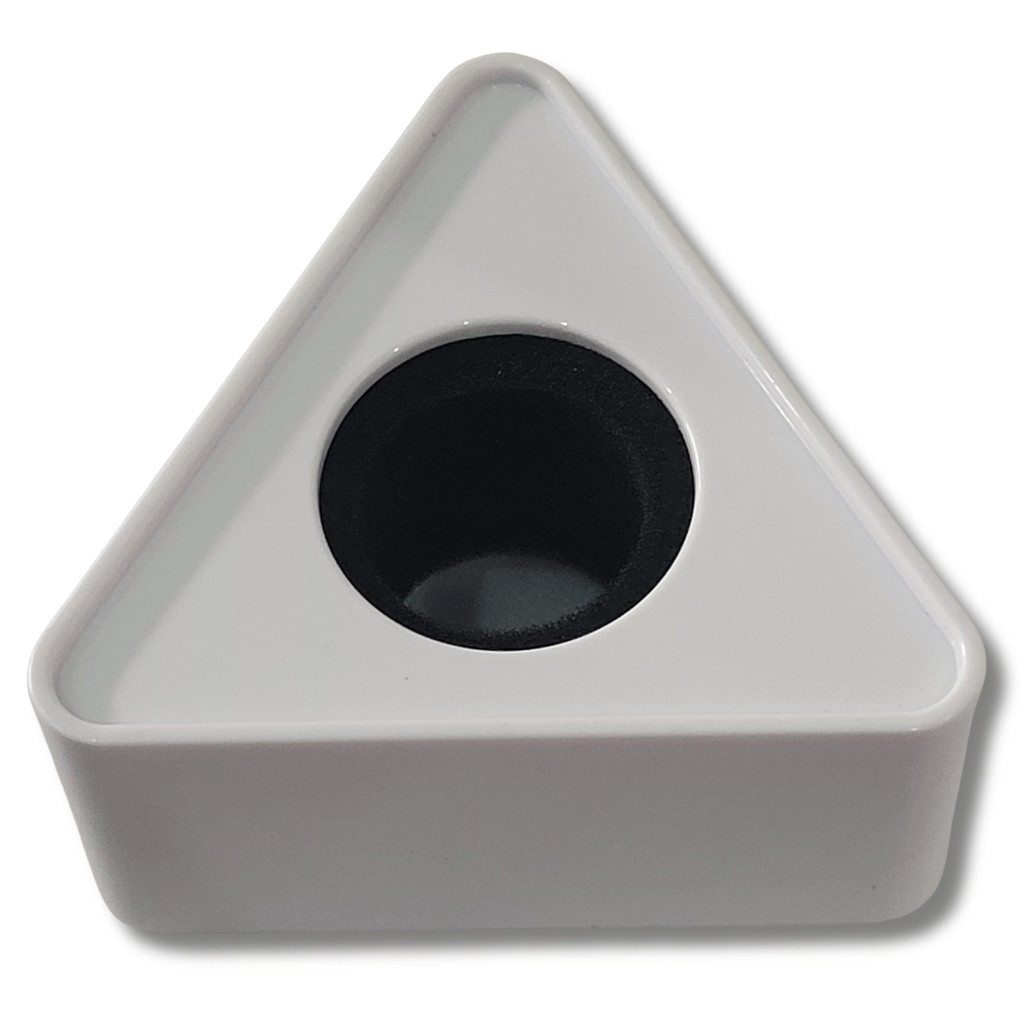 Canopla para Microfone Acrílico Branco Boca Triangular Hook