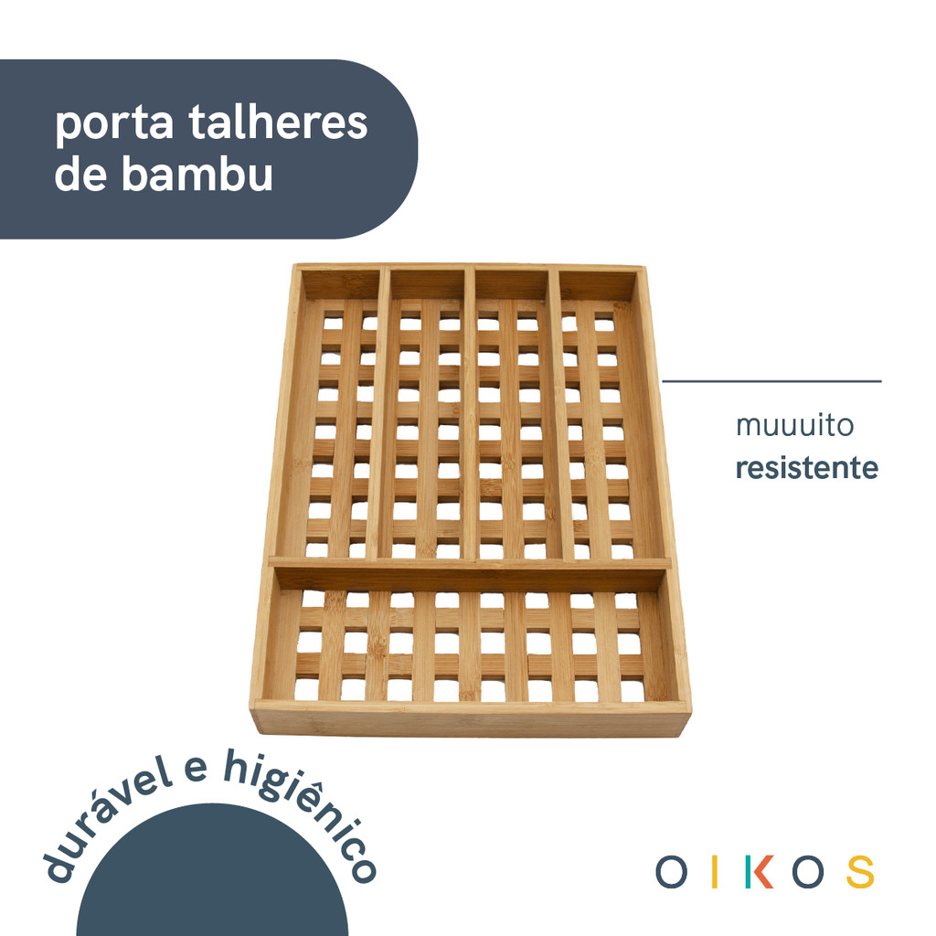Porta Talheres Vazado de Bambu - Oikos — imagem 2 de 2