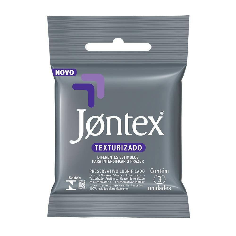 Preservativo Jontex Texturizado 3 Unidades em Oferta na Shopee