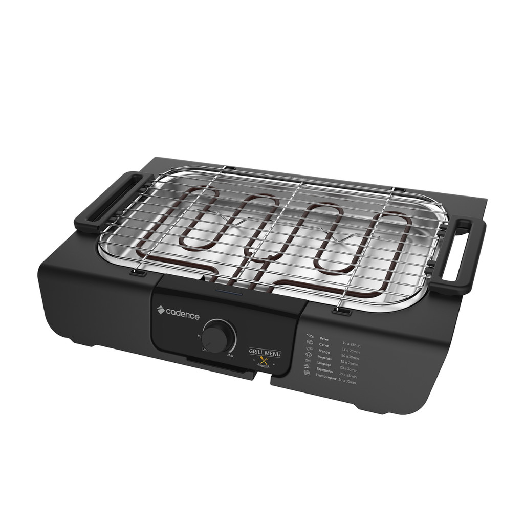 Churrasqueira Elétrica Grill Menu 127V 1800W GRL810 Portátil Desmontável Preto - Cadence
