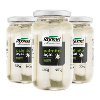 Kit 03 Palmito de Açaí Inteiro em Conserva Rigomel em Oferta na Shopee