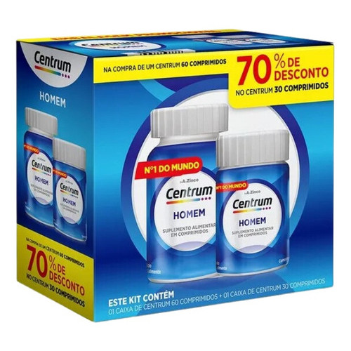 Kit Centrum Essentials Homem 90 Comprimidos em Oferta na Shopee