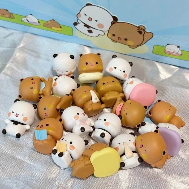 Bonito Panda Bubu Dudu 2 Peças Figuras De Anime Mini Yier Urso Boneca Ornamento Brinquedo De Colecionável