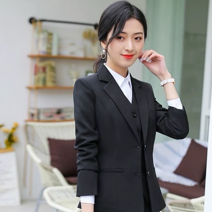 J420 Moda Estilo Ocidental Slim-fit Slimmer Look Cor Sólida Estilo Simples Desgaste Formal Profissional Formal Versão Co