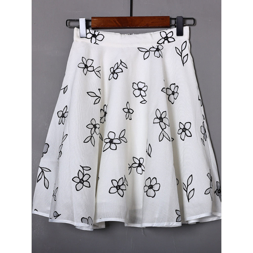 Saia 2026 primavera verão novo produto feminino cintura alta A linha saia All-Match Commuter idade-reduzindo saia Floral