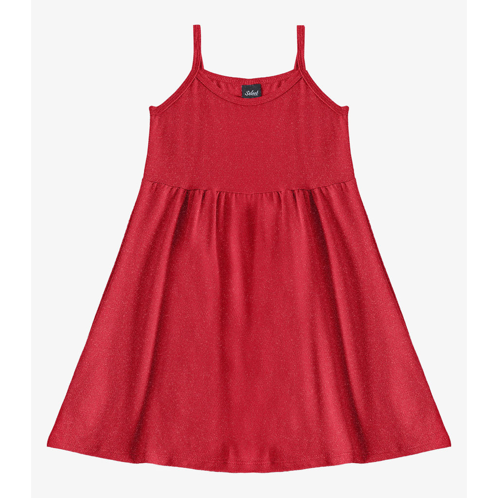 Vestido Menina Infantil de Alças Select Vermelho em Oferta na Shopee