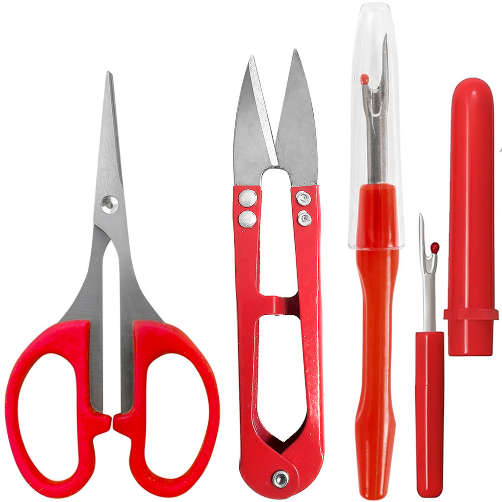 Kit Costura Abridor Casa Tesouras Arremate Pic Precisão Tecelão Red em Oferta na Shopee