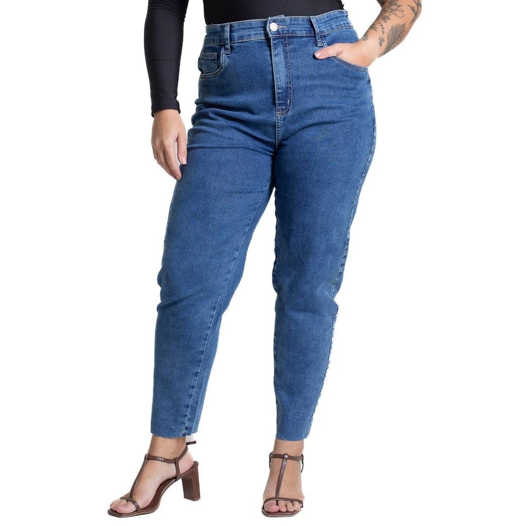 Calça Jeans Sawary Plus Size Mom - 282086 em Oferta na Shopee