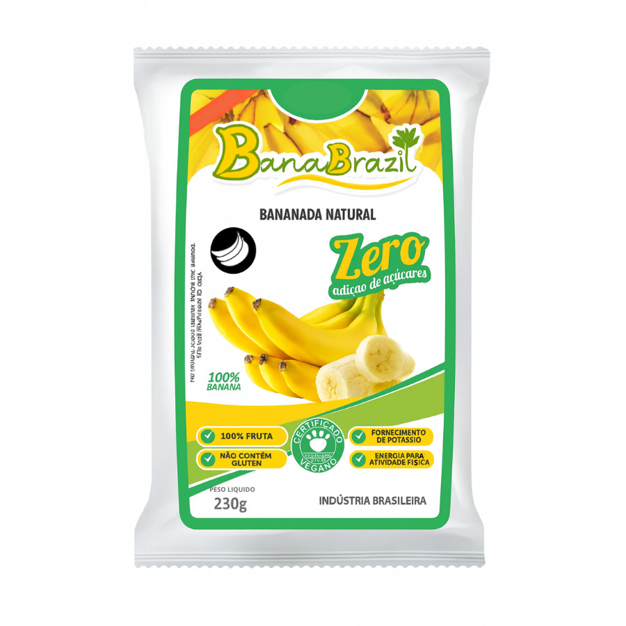 Bananinha Zero Doce Banana Sem Glúten Bananada 230g C/10un