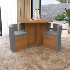 Conjunto Sala de Jantar Nira Kappesberg 4 Cadeiras Veludo Titanio