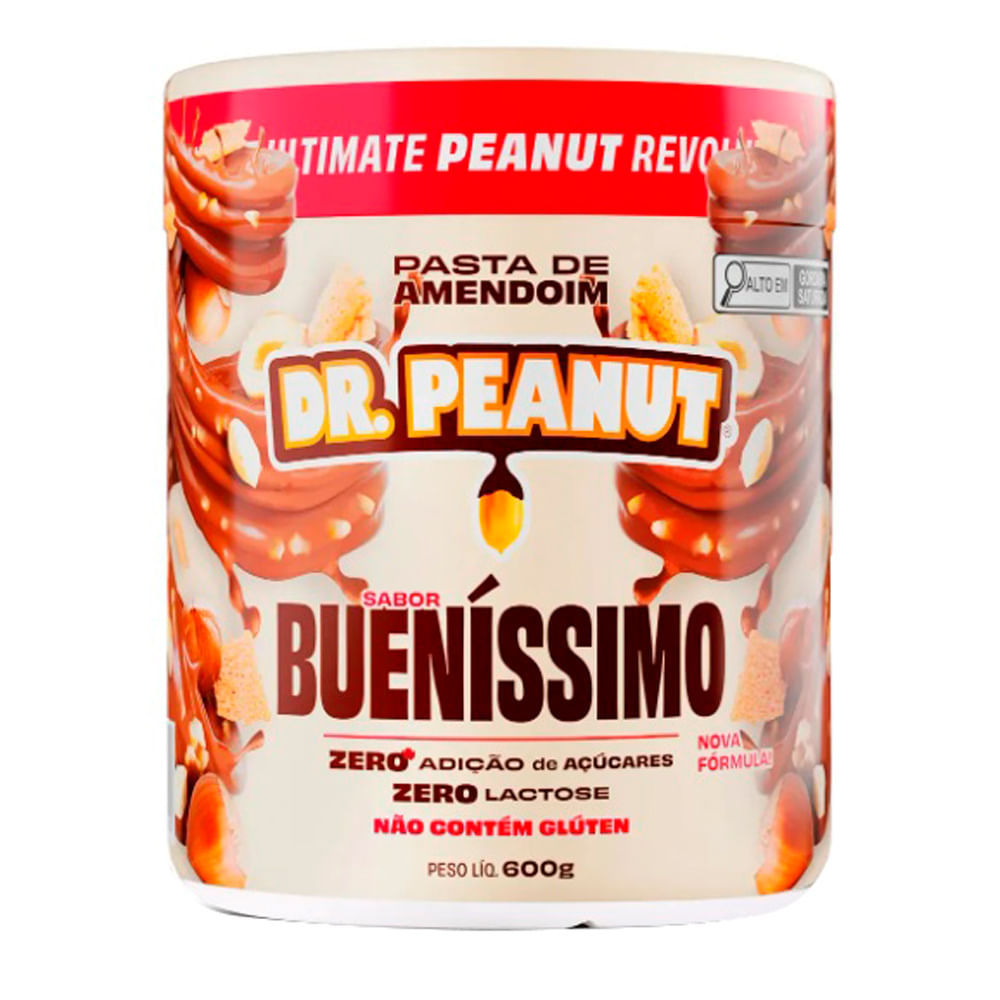 Pasta de amendoim Dr.Peanut Power Cream Bueníssimo com Whey Protein 600g em Oferta na Shopee