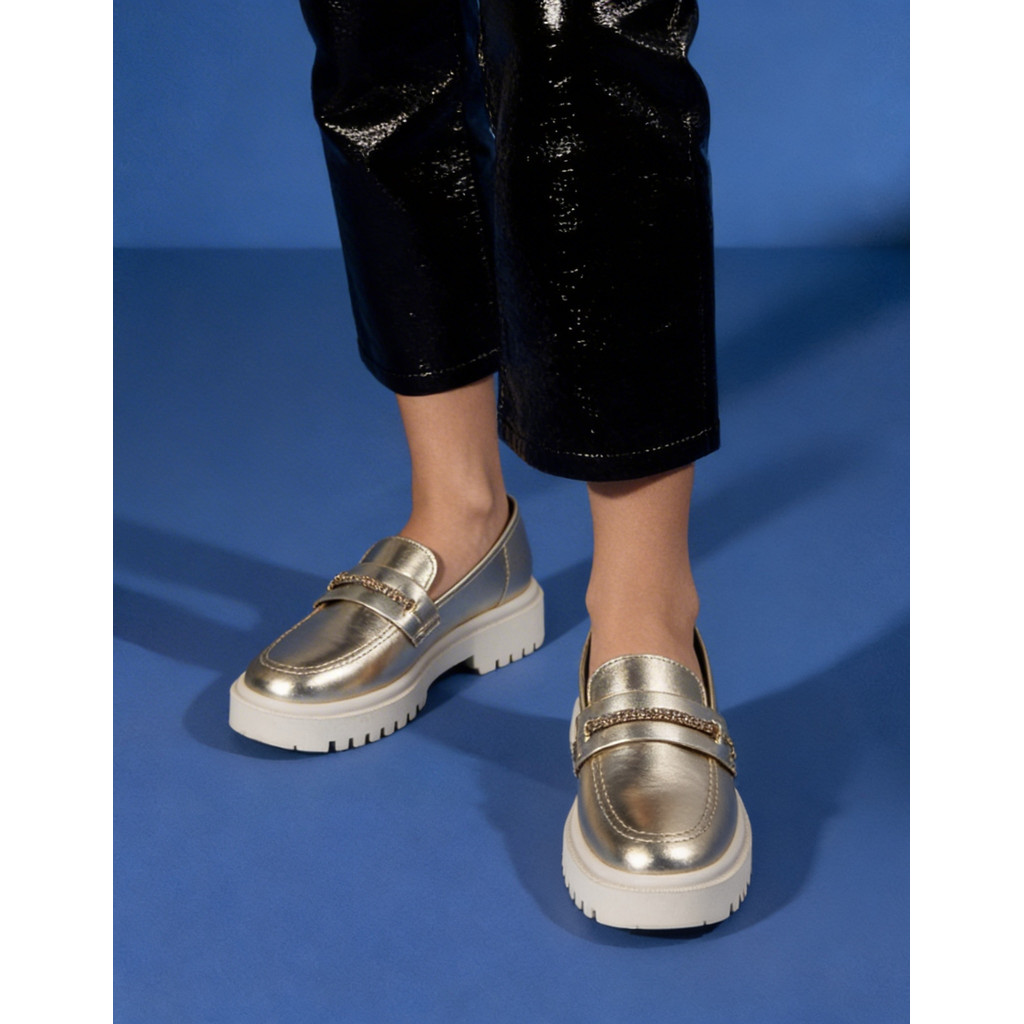 Mocassim Feminino Plataforma Tratorado Casual Confortável Estiloso